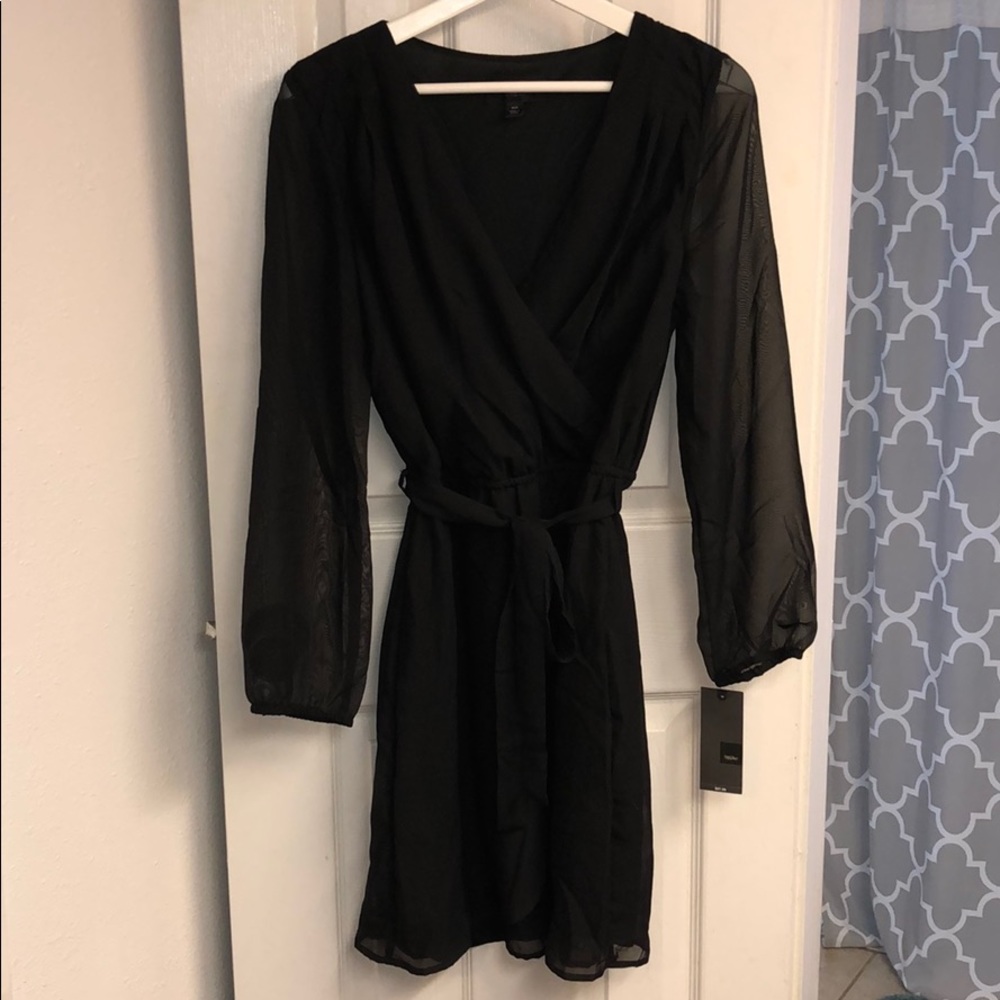 NWT longsleeve sheer little black dress